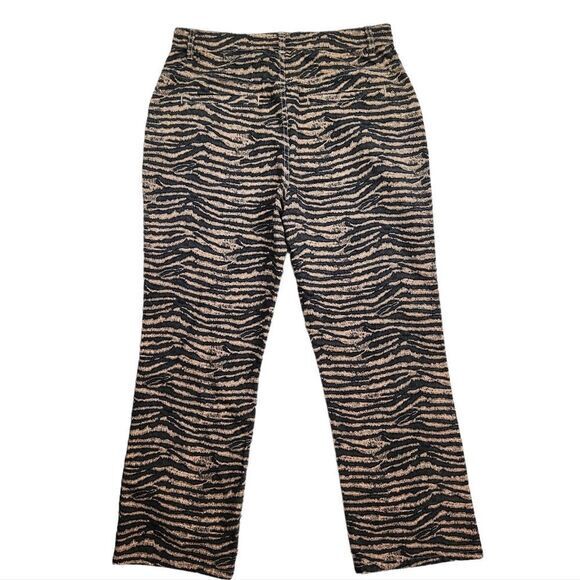 Joie -166 NWT Sharma Animal Print Ankle Pants in Biscotti Zebra Kick Fit Size 30 - Picture 4 of 12